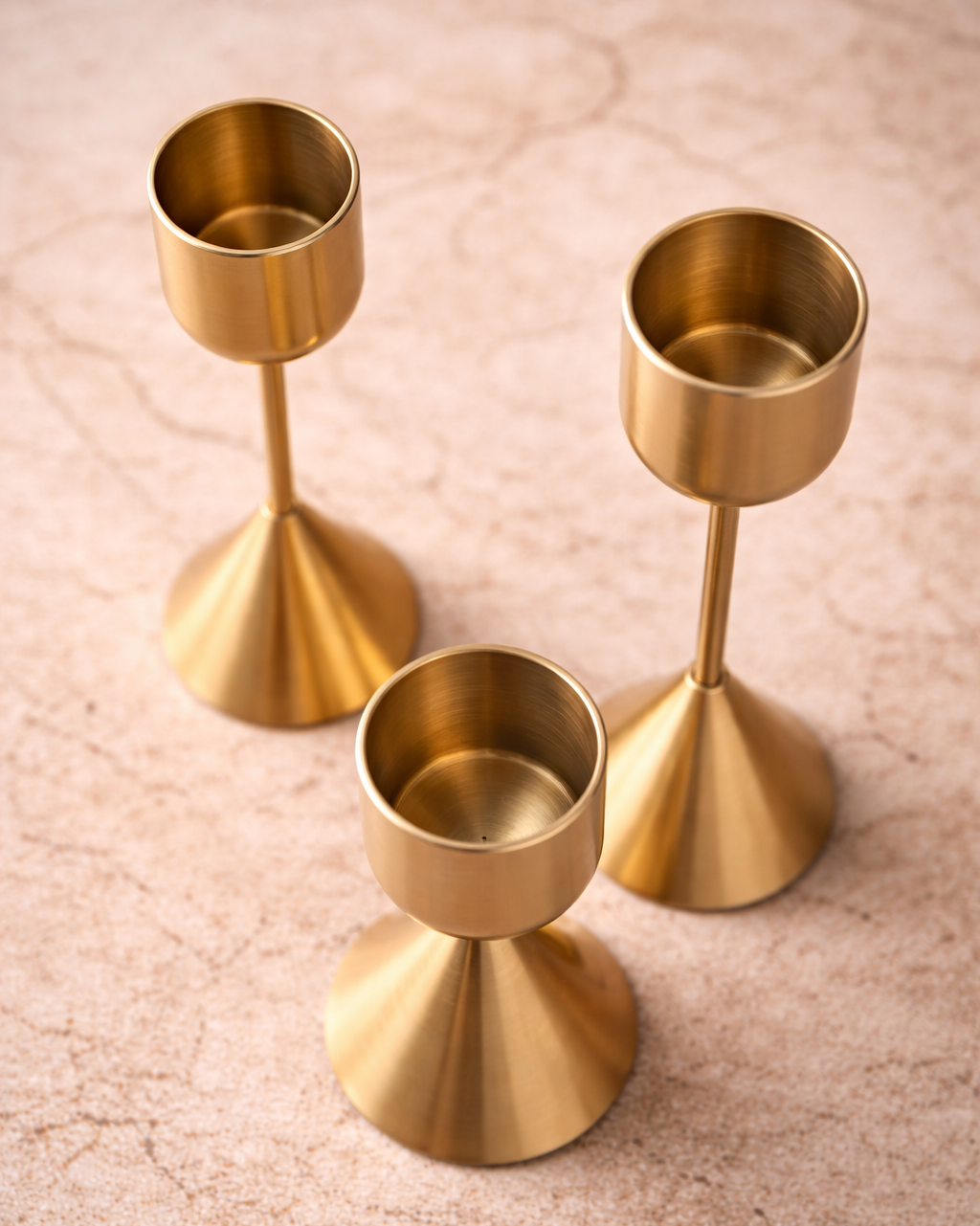 Zentito® LUNA | Minimalist Taper Candle Holder (Set of 3)
