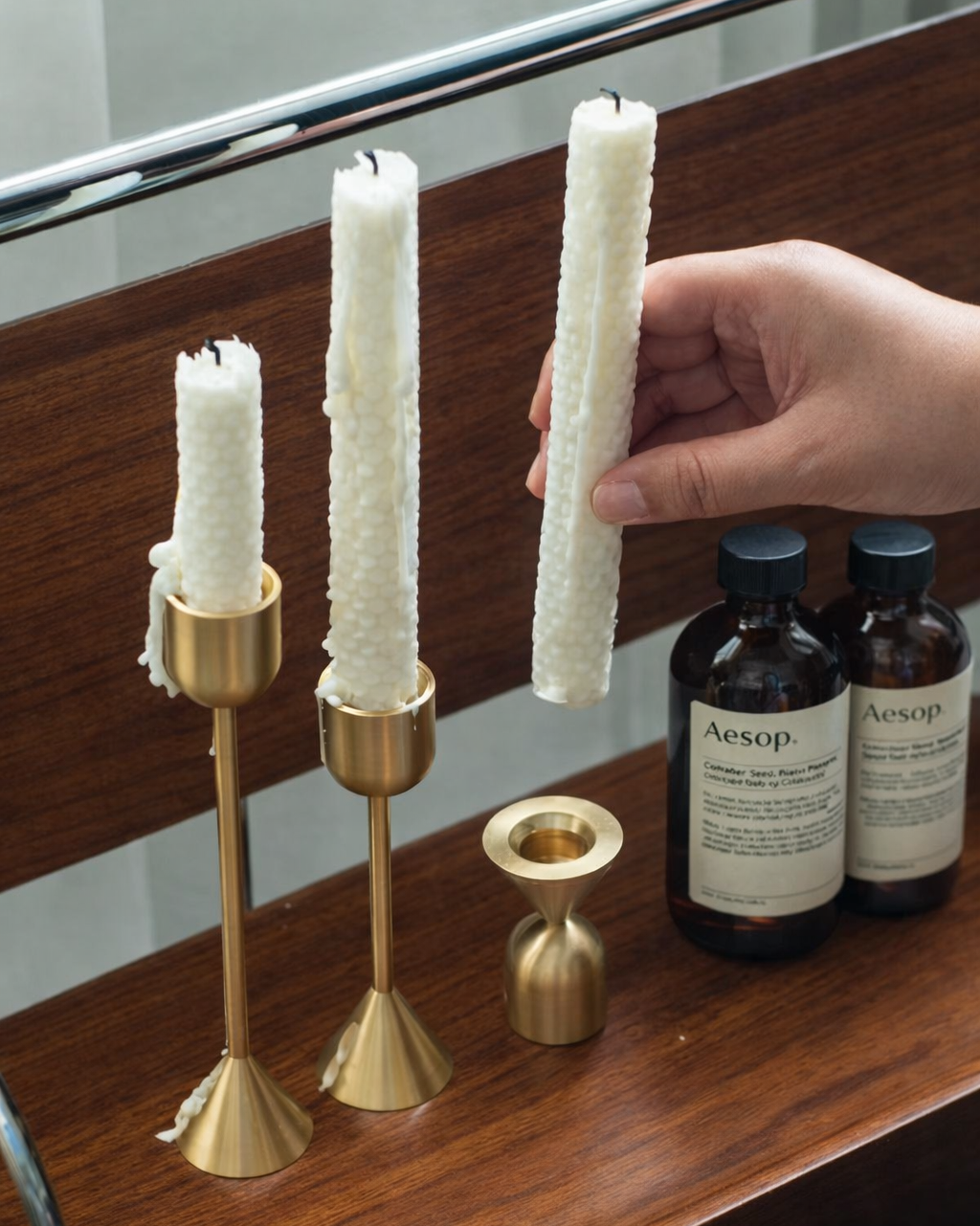 Zentito® LUNA | Minimalist Taper Candle Holder (Set of 3)